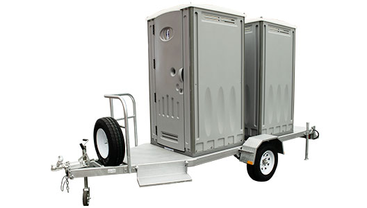 Neptune-Double-Portable-Toilet-Trailer-Mount Two Marine portable toilet on a Neptune Double Portable Toilet Trailer Mount