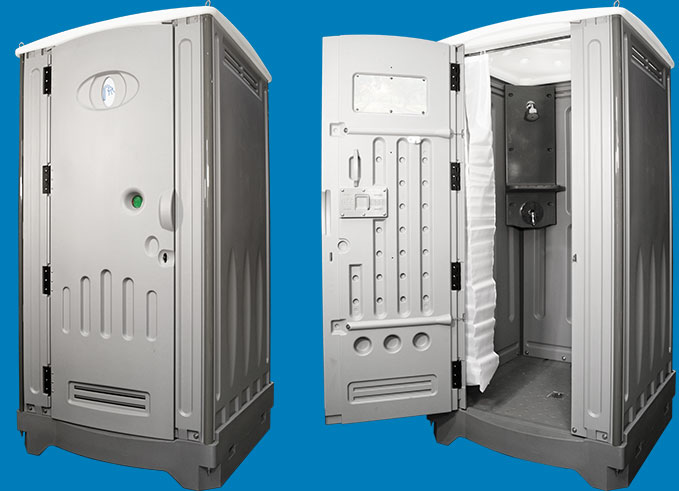 Portable-Shower-Aqua-opened-and-closed-door-on-a-light-blue-background